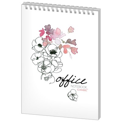 Блокнот 40л, кл, А5, Office Flowers, спир, глян.лам(NBA5-40OF)