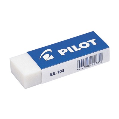 Ластик PILOT EE102  винил, карт.держатель, цв.белый, Япония, 61?22?12 мм.