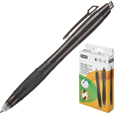Ручка гелевая Attache Selection стираемая, черный, EGP1608
