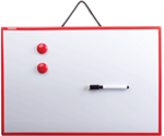 Детская магнитная доска для рисования маркером Пифагор, 45х30 см, белая, красная рамка