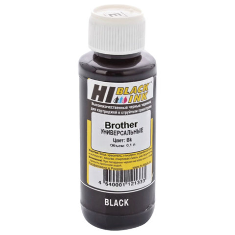 Чернила Brother универсальные, черный, 0,1 л, HI-BLACK, совместимые, 1507010392U