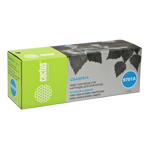 Картридж лазерный HP (C9701A) ColorLaserJet 2550/1500/2500, голубой, ресурс 4000 стр., Cactus, совместимый, CS-C9701A