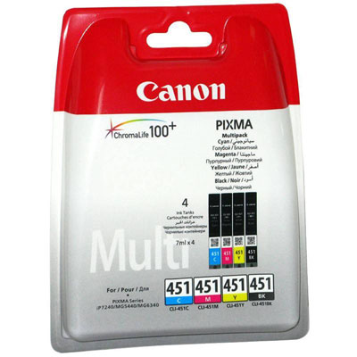 Картридж струйный Canon CLI-451 CMYK 6524B004 для MG5440/6340 (4шт)