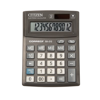 Калькулятор настольный CITIZEN Correct SD-212/CMB1201BK, 12 разр, черн.