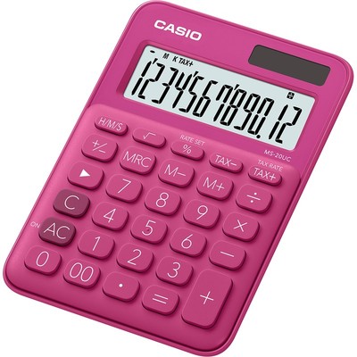 Калькулятор настольный CASIO MS-20UC-RD 12 разрядов, цвет розовый