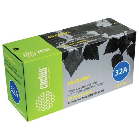 Картридж лазерный HP (CF332A) LaserJet Pro M651n/M651dn/M651xh, желтый, ресурс 15000 стр., Cactus, совместимый, CS-CF332AR