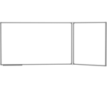 Белая настенная магнитно-маркерная доска, 255х120 см, двухэлементная, створка справа, в стальной рамке