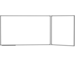 Белая настенная магнитно-маркерная доска, 255х120 см, двухэлементная, створка сп ...