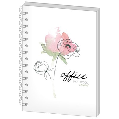 Бизнес-тетрадь 60л, кл, А5, Office Flowers, тв.пер, спир, УФ(СВА5-60OF)