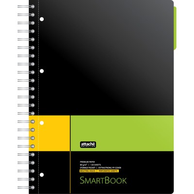 Бизнес-тетрадь SMARTBOOK А4 120л. линейка, спир, микроп, разд, карм, жел-зел