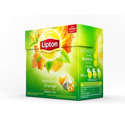 Чай Lipton Green Mandarine Orange зелен. пирамидки 20пак/пач