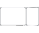 Белая настенная магнитно-маркерная доска, 255х100 см, двухэлементная, створка справа, в алюминиевой рамке