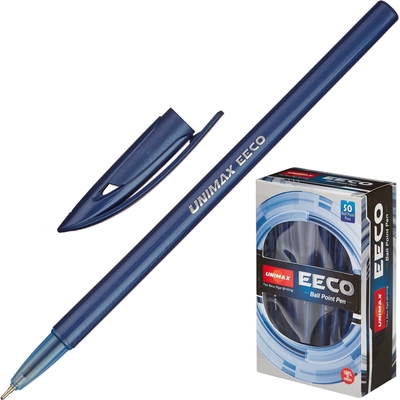 Ручка шариковая Unimax EECO 0,7мм, син, масл, неавтомат.