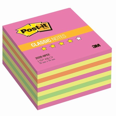 Блок-кубик Post-it куб 2028-NP 76х76 неон розовый 450л.