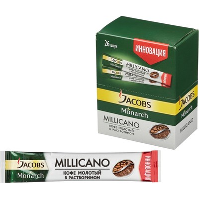 Кофе JACOBS MILLICANO растворимый 26штx1,8г