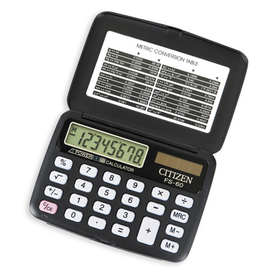 Калькулятор CITIZEN карман. FS-60BKII 8 разряд. книжка DP