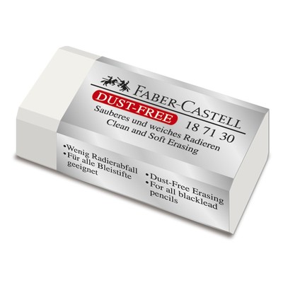 Ластик Faber-Castell DUST-FREE, ПВХ, белый, 41x18.5x11.5 мм