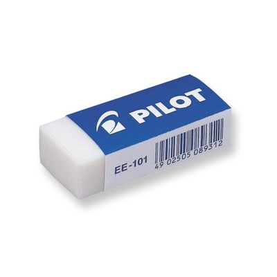 Ластик PILOT EE101 винил, карт.держатель, цв.белый, Япония, 42?19?12 мм.