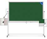 Школьная поворотно-передвижная доска, 120х90 см, магнитно-меловая, мобильная на колёсиках