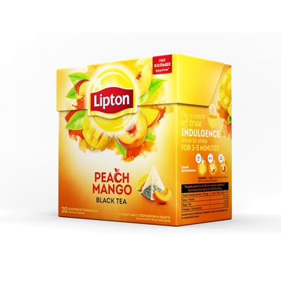 Чай Lipton Peach Mango черный пирамидки 20пак/уп