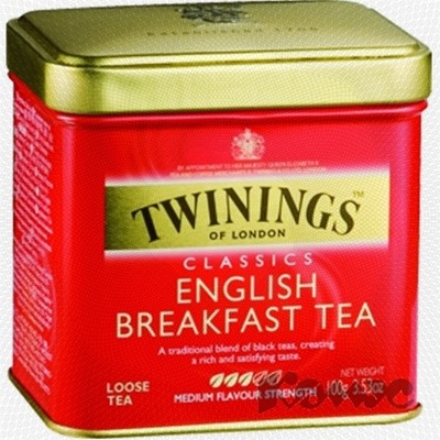 Чай Twinings English Breakfast Tea листовой черн.100г ж/б