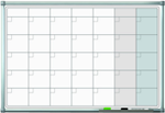 Белая настенная магнитно-маркерная доска Attache, планинг на месяц, 90х60 см