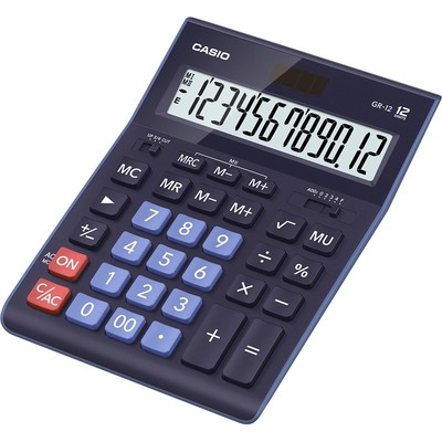 Калькулятор настольный Casio GR-12-BU 12 разрядов, цвет синий