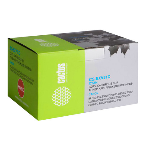 Тонер Canon (C-EXV21C) iR C2380/2880/3080/3380/3580, голубой, ресурс 14000 стр., Cactus, совместимый, CS-EXV21C
