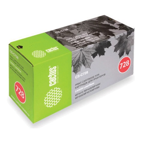 Картридж лазерный Canon (728) MF4410/4430/4450/4550dn/4580dn, ресурс 2100 стр., Cactus совместимый, CS-C728S