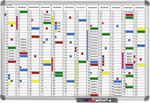 Белая настенная магнитно-маркерная доска планинг (план на год) Hebel, 90х60 см