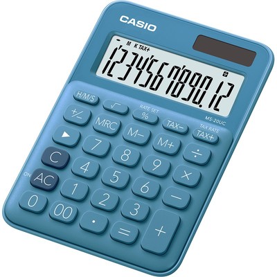 Калькулятор настольный CASIO MS-20UC-BU 12 разрядов, цвет синий