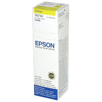 Контейнер с чернилами Epson T6734 C13T67344A жел. для L800