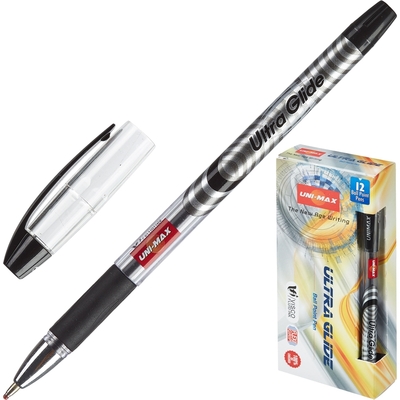 Ручка шариковая Unimax Ultra Glide 1мм чер, масл, неавт, фольга