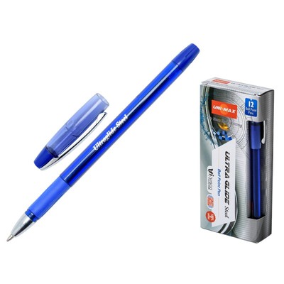 Ручка шариковая Unimax Ultra Glide Steel 1мм, син, масл, неавтом.