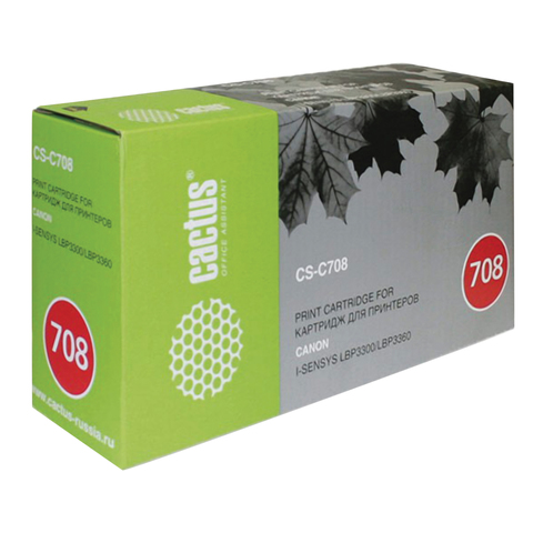 Картридж лазерный Canon (708) LBP-3300, ресурс 2500 стр., Cactus, совместимый, CS-C708