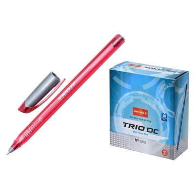 Ручка шариковая Unimax Trio DC tinted 0,7мм, красн, масл, треуг. неавтом.