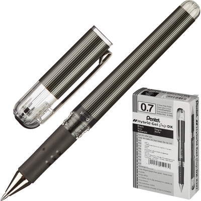 Ручка гелевая Pentel Hybrid gel Grip DX, черный, 0,7мм, К227-А