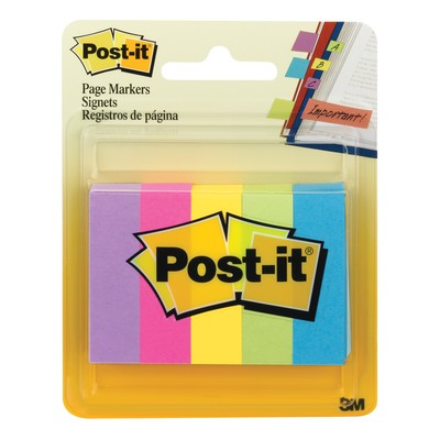 Клейкие закладки бум. 5 цв.по 100л.12,7х44,4мм Post-it '670-5AU