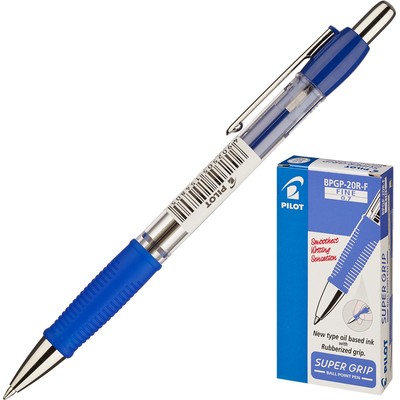 Ручка шариковая PILOT BPGP-20R-F авт.резин.манжет.синяя 0,32мм Япония
