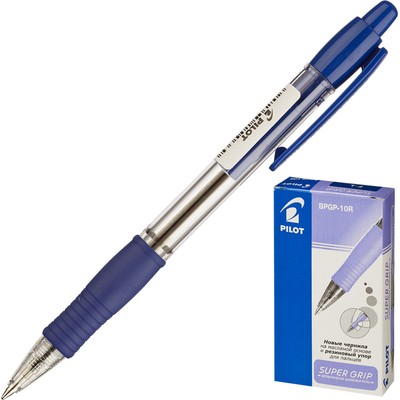 Ручка шариковая PILOT BPGP-10R-F авт.резин.манжет.синяя 0,32мм Япония