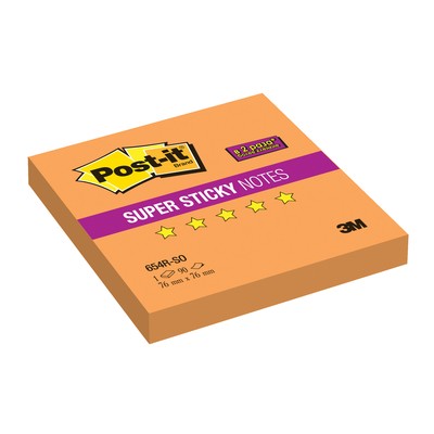 Блок-кубик Post-it Super Sticky 654R-SO,76х76 оранжевый, 90л.