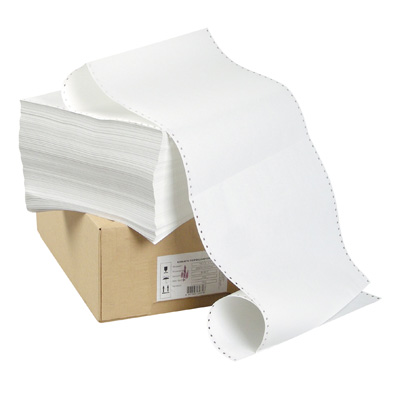 Перфорированная бумага 420мм (1-сл., шаг12 , бел.90%, НП,  Эконом) 1500л/уп