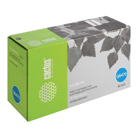 Картридж лазерный HP (Q6470A) ColorLaserJet 3600N/3600DN/3800N, черный, ресурс 6000 стр., Cactus, совместимый, CS-Q6470AR