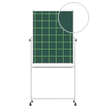 Школьная поворотно-передвижная доска, 75х100 см, одна сторона разлинована в клетку, магнитно-меловая, мобильная на колёсиках
