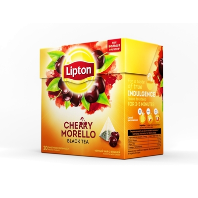 Чай Lipton Cherry Morello черный пирамидки 20пак/уп