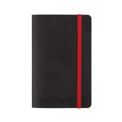 Блокнот OXFORD BLACK'n'RED A6 72л фикс.резинка, карман, мягк.обл.400051205
