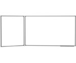 Белая настенная магнитно-маркерная доска, 255х100 см, двухэлементная, створка слева, в стальной рамке