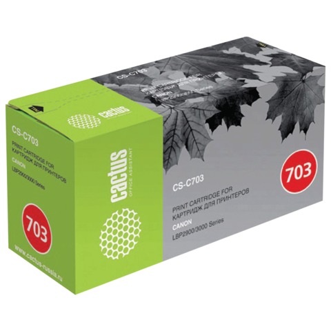 Картридж лазерный Canon (703) LBP-2900/3000, ресурс 2000 стр., Cactus совместимый, CS-C703