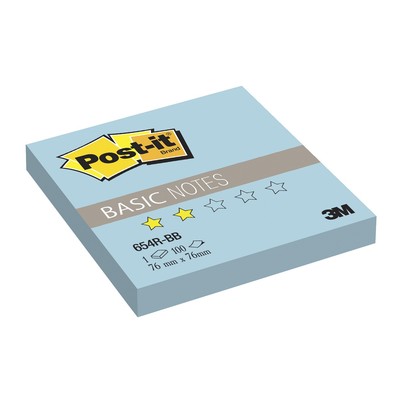 Блок-кубик Post-it Basic 654R-BB, голубые, 76х76 мм, 100 л