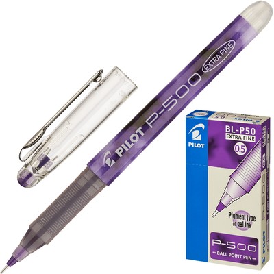 Ручка гелевая PILOT Р-500 жидкие чернила фиолет. 0,3мм Япония